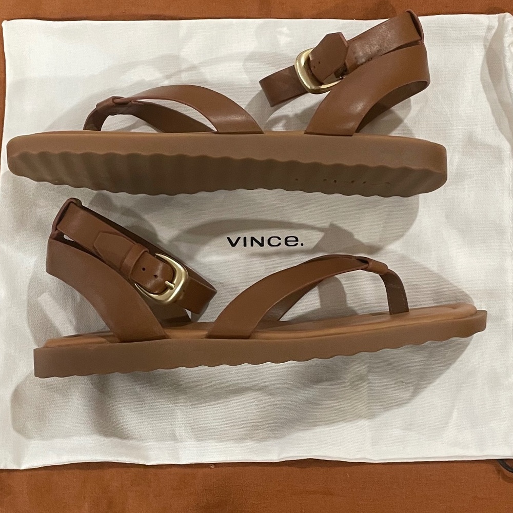 NWOT Vince Samuela Ankle Strap Sandal-Brown - Picture 5 of 5